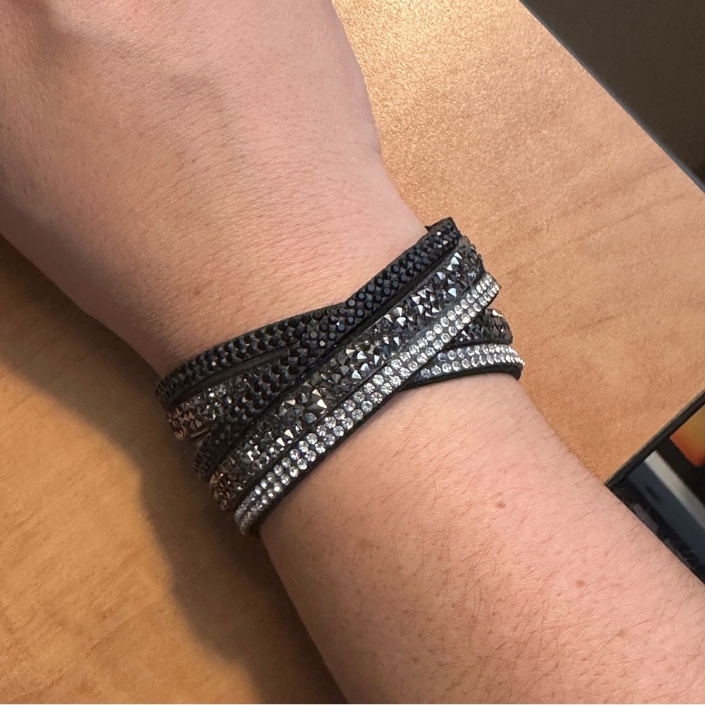 Black and Silver Rhinestone Bracelet